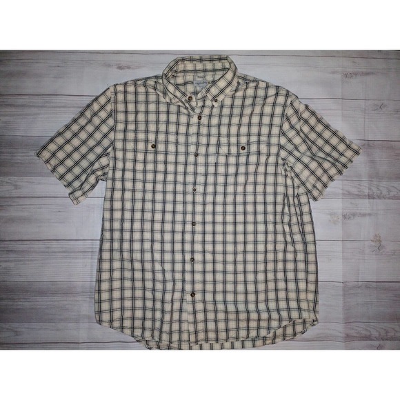 Carhartt Men's Plaid Short Sleeved Relaxed Fit Button Up Shirt Size XL - Picture 1 of 5